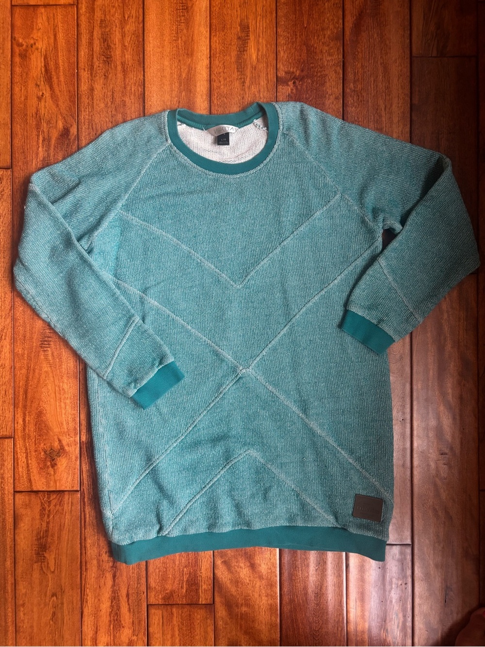 Women’s Teal Crewneck Sweater - snowboarding sweater from Iceland 100% Cotton